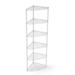 6 Tier Shelf Corner Wire Shelf Rack Pentagonal Shelves Adjustable Metal Heavy Duty Free Standing Corner Storage Display Chrome Rack for Bathroom Living Room Kitchen - White