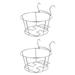 2 Pcs Hamper Plant Decor Homew Homebody Hanging Flower Pot Holder Planter Holder Flower Stand Outdoor Stainless Steel