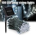 Solar Outdoor String Christmas Lights 39Ft 100 LED 8 Modes Patio Lighting for Outside Yard Gazebo Party Wedding Tents Porch Xmas Garden Backyard Tree Decorations Indoor Balcony Decor Lights (Blue)