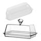2Pcs Butter Slicer Box Clear Butter Keeper Butter Holder for Butter Cheese Keeping Storage Box