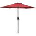 7.5 ft Patio Outdoor Table Market Yard Umbrella with Push Button Tilt/Crank 6 Sturdy Ribs for Garden Deck Backyard Pool Red