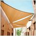 ColourTreeUSA Right Triangle Sun Shade Sail HDPE Mesh Fabric Screen Canopy UV Block 190 GSM 20 x 20 x 28.3 - Sand Beige