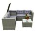 Yesfashion 4 Piece Patio Sofa Set Outdoor Furniture Sectional Wicker Rattan Sofa Set with Storage Box And Coffee Table for Outdoor Garden Backyard Pool