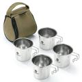 CAMPINGMOON Sierra Bowl Picnic Barbecue Portable Picnic Set 210ml Stainless Steel Sierra Cups Picnic Tableware Barbecues Steel Outdoor Sierra Cups - Portable Barbecue Cup Set Portable Barbecue Cup