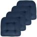 Sweet Home Collection Indoor-Outdoor Reversible Patio Seat Cushion Navy Set of 4 U-Shape