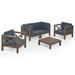 Christopher Knight Home Brava Outdoor Acacia Wood 5-piece Chat Set by Gray Finish+Dark Gray