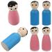 10 Pcs Kids Painting Dolls Decorating Wood Pegs Sand Table Wooden Ornament Decorations Ornaments for Tv Stand Items