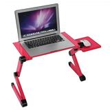 360Â°Adjustable Laptop Stand Foldable Laptop Stand for Bed with Cooling Fan Aluminum Desktop Tray Red