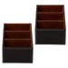 2 Pcs Leather Storage Box Useful Baskets Bins Cubby Cubes Desktop Organizing Holder Practical Holders