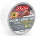 XFasten Clear Double Sided Sticky Tape Removable 2-Inches x 20-Yards Single Roll Ideal as an Anti-Scratch Cat Training Tape Holding Carpets and Woodworking