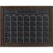 Beatrice Framed Magnetic Chalkboard Monthly Calendar 23X29 Walnut Brown