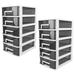 2 Pcs Storage Bins Drawer Makeup Storage Organizer Box Creative Cosmetic Organizer Storage Box Desktop White Plastic Office