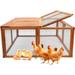 Foldable Chicken Coop Rabbit Hutch Outdoor Pet Cage House Wood Small Animal Poultry Cage Run With Openable Roof For Ourdoor Backyard 45.5 Inch No Assembly Required (Grey)