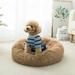 Peace Nest Soft Plush Pet Bed Velvet Round Donut Dog Bed Diameter:39 - Dark Gray