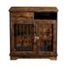 Wooden Pet Crate End Tables Decorative Kennels with Removable Trays Rustic Brown