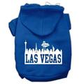 Las Vegas Skyline Screen Print Pet Hoodies Blue Size XS