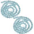 2 Strips Jewlery Chandeliers DIY Craft Stone Beads Bracelet DIY Bead DIY Beads Stone Beads for DIY Aquamarine Beads Aquamarine Beaded Natural Stone