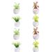 8 Pcs Models Mini Faux Plants Resin Material Mini Faux Potted Succulents Mini Potted Succulents Miniature Fake Plants