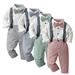 CSCHome Baby Boys Gentleman Clothes Set Breathable Cotton Dress Suspender Pants + Bow Tie Outfit Formal Set for Kids 6 Months-12 Years
