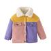 Cathalem Big Kid Coat Toddler Coats Girl Jacket 5t Long Sleeve Patchwork Colour Coat Jacket Kids Warm Jacket Star Apparel (Purple 3-6 Months)