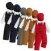 Esaierr Toddler Baby Boys Clothes 1-2Y Infant Long Sleeve Gentleman Outfits + Suspender Pants + Bowtie + Vest +Hat Baby Boy Suit Set