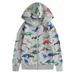 Cathalem Big Kid Childrenscostume Toddler Coats Pack of Hoodies Boys Toddler Lightweight Zip Up Hooded Sweatshirt Kids Dinosaur Long Sleeve Sweat (Grey 6-7 Years)