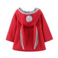 Cathalem Big Kid Coat Toddler Coats down Coat Women Kids Fall Winter Thick Warm Coat Jacket Outwear Rabbit Ear Hoodie Sweatshirt down (Red 12-18 Months)