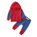 ASFGIMUJ Toddler Girl Outfits 2Pcs Winter Long Sleeve Patchwork Color Prints Tops Pants Clothes Set Boy Outfits Red 0 Months-6 Months