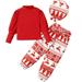 LAPAKIDS Toddler Baby Girl Christmas Clothes Outfits for Fall Winter 6-7T Long Sleeve Tops + Christmas Plaid Pants + Hat 3PCS Set