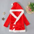 TUWABEII Baby Girls Boys Clothes Toddler Boy Girl Winter Belt Christmas Style Plush Hooded Nightgown Bathrobe