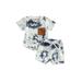 Infant Baby Boys Casual Clothes Sets Tie-dye Print Short Sleeve Pocket T-shirt with Elastic Waist Shorts