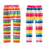 Godderr Kids Toddler Girl s Leggings 2-8Y Stretchy Full Ankle Length Striped Tights Candy Baby Stripes Tights Pant