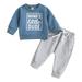 Ydojg Cute Outfit Set For Boys Girls Toddler Long Sleeve Letter Prints Tops Pants Child Kids 2Pcs Set Outfits Kids Clothese For 2-3 Years