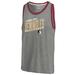 Men's Fanatics Branded Heathered Gray Florida State Seminoles Slant Strike Tri-Blend Tank Top