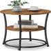 Round End Table with 2 Shelves - 21.7"D x 21.7"W x 21.7"H