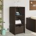 vidaXL Patio Storage Cabinet Tool Organizer Outdoor Furniture Poly Rattan - 19.7" x 21.7" x 45.3"