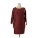 Cos Casual Dress - Mini Crew Neck 3/4 sleeves: Brown Print Dresses - Women's Size Small