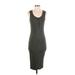 Forever 21 Casual Dress - Midi Scoop Neck Sleeveless: Gray Solid Dresses - Women's Size Small