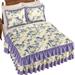 Lavender Floral Butterfly 3-Tier Ruffled Bedspread