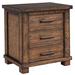 Modern Three Drawer Reclaimed Solid Wood Framhouse Nightstand