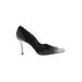 Stuart Weitzman Heels: Slip On Stilleto Cocktail Party Silver Shoes - Women's Size 8 1/2 - Pointed Toe