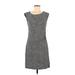 Ann Taylor LOFT Casual Dress - Sheath Scoop Neck Sleeveless: Gray Dresses - Women's Size Medium