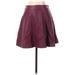 Abercrombie & Fitch Faux Leather Skirt: Burgundy Solid Bottoms - Women's Size Small