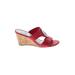 Impo Wedges: Red Print Shoes - Women's Size 7 1/2 - Open Toe