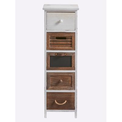 Kommode HEINE HOME, braun (weiß, braun), B:30cm H:93cm T:25cm, Massivholz, Sideboards Image