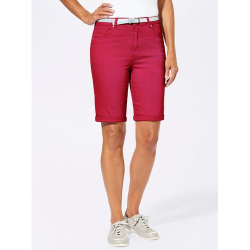 Jeansbermudas CASUAL LOOKS Gr. 42, Normalgrößen, rot Damen Jeans