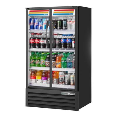 True TVM-30SL-HC~VM03 30 7/8" Black Narrow / Low Profile Refrigerated Glass Door Merchandiser with LED Lighting