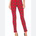 Anthropologie Pants & Jumpsuits | Anthropologie Sanctuary Grease Red Plaid Legging Pants | Color: Black/Red | Size: S