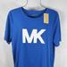 Michael Kors Tops | Michael Kors Women's T-Shirt Size Xl Radiant Blue Mk Logo Shirt Top Blouse | Color: Blue | Size: Various