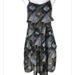 Free People Dresses | Free People Tiered Chiffon Dress Adjustable Spaghetti Straps Size 4 Black-Brown | Color: Black/Brown | Size: 4